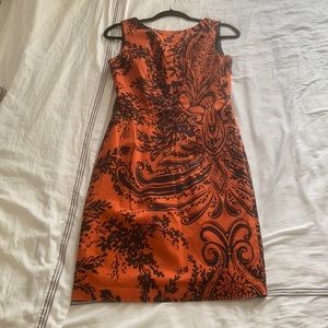 Tristan Orange Black Dress Size:6